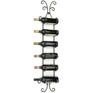 DanDiBo Ambiente Wandregal 6 Flaschen 568 x 20 x 10 cm Schwarz