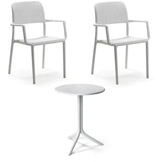 Nardi - Bora Armlehnstuhl (2x) + Step Tisch, weiß