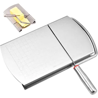 mumisuto Käseschneider Edelstahl,Käsehobel mit Klingen,Butterschneider,Cheese-Slicer,Käse Werkzeuge für Käde, Butter,Tofu,Blockkäse,Gemüse,Wurst,Präzise Größenskala zum Schneiden