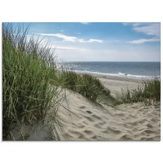 ARTland Wanddeko Glasbilder Wandbild Glas Bild einteilig 60 x 45 cm Strand Meer Dünengras Nordsee Ostsee Sand Sommer T1OE