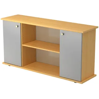 bümö Sideboard, Buche, Silber, Holzwerkstoff, Buche, 3 Fächer, 166.1x84x44.8 cm, FSC Mix, Wohnzimmer, Kommoden & Sideboards, Sideboards