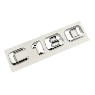 MSEURO 3D Chrom Auto Buchstaben Kofferraum Emblem Abzeichen Aufkleber for Logo passend for Mercedes Benz C180 C200 C220 C300 C400 W204 W205 Zubehör (Color : C180)