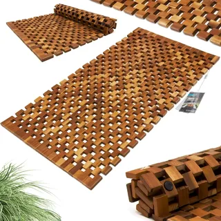 CASARIA Badematte Holz Braun 80 x 50 cm
