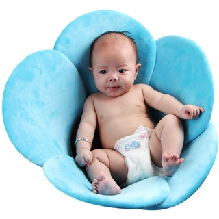 Babywanne Kissen, faltbare Blütenblatt Form Badewanne Pad schnell trocknend rutschfeste Sicherheit Waschbecken einfügen Badewanne Matte für Säuglingsbadewanne Sitzstütze (blue)
