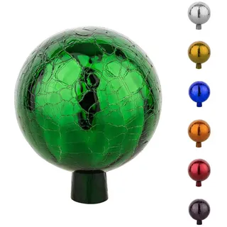 VERDOBA Gartenfigur Gartenkugel für Außen - Gartendeko Rosenkugel Dekokugel für den Garten, Glas grün 15 cm
