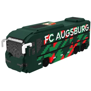 FOCO Offizielles Lizenzprodukt BRXLZ-Steine 3D-Fußball-Reisebus Bau-Set (FC Augsburg)