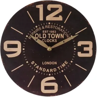 Buri - Zeitlose Wanduhr Ø29cm Landhausstil Shabby Vintage Antik Küchenuhr Holzuhr Deko - Old Town