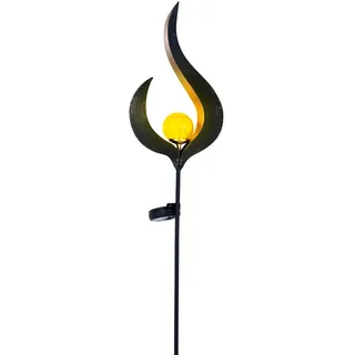 GLOBO Solarleuchte Glas Metall spritzwassergeschützt wetterfest Dämmerungssensor bronze