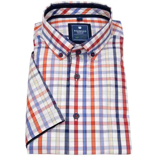 Redmond Kurzarmhemd Button-Down-Kragen Kontrastknöpfe rot 6XL