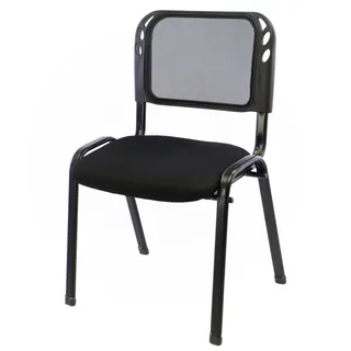 Nexos Trading Bürostuhl Konferenzstuhl Besucherstuhl schwarz gepolsterte Sitzfläche stapelbar 52,5 x 45 x 80 cm Stapelstuhl Metallrahmen schwarz