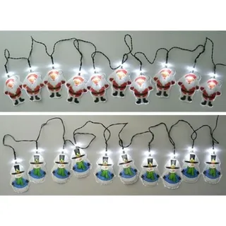Buri Lichterkette Solar LED weiß  diverse Design Schneemann