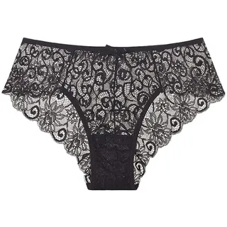 HAIBI Damen Unterhosen Panties 3Er Pack Sexy Damenunterwäsche Lace Slips Low-Rise Rüschen Plus Size Ultradünne Dessous Baumwollhöschen