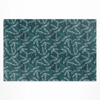 wallfluent Minimalistische Zweige Teppichläufer 60 x 90 cm Grün