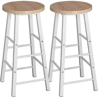WOLTU Barhocker 2er Set, 71 cm Hohe, Industriestil, Hell Eiche