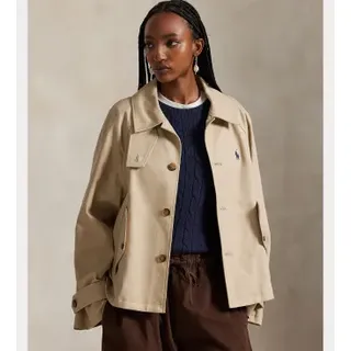 Polo Ralph Lauren für Damen. 211A93141001 Beige Jacke aus Baumwoll-Twill (S), Lässig, Baumwolle