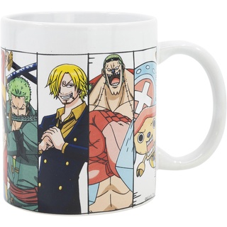 Elbenwald One Piece Tasse mit Crew Motiv 320 ml für Anime-Fans Keramik Weiß Mehrfarbig