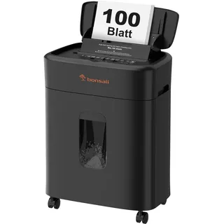 Bonsaii Aktenvernichter 100 Blatt Auto-Feed, P-4 Mikroschnitt | Anti-Stau-Funktion, 30 Min Dauerbetrieb, 16 L Auffangbehälter, leiser Betrieb für Zuhause und Büro, C231-D