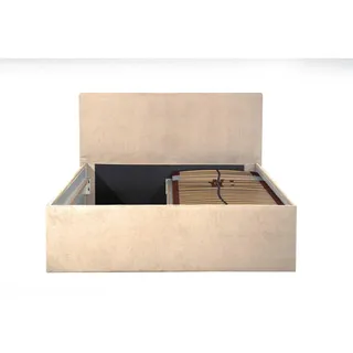 Halmon Schlafkomfort Betten Polsterbett, Gent Beige 160 x 200 x 32 cm Stauraum Ohne Matratze und Lattenrost