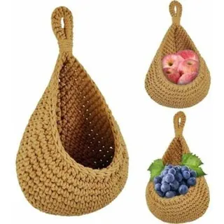Hängekorb, Obstkorb, Wandhängekorb 21x21cm, Makramee-obstkorb, Flechtkorb, Blumentopf, Obstkorb, Wandhängekorb, Jute-gemüsekorb