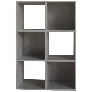 Hti-Living Bücherregal 6090 1-tlg. 6 Regalfächer 60 x 90 x 30 cm Grau