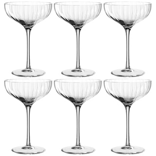 Leonardo Poesia Champagnerschale 6er Set, spülmaschinengeeignete Sektgläser, Champagnergläser, Höhe 16 cm, 260 ml, klar, 069169