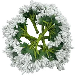 Künstliche Mini-Blumen-Staubblätter und weicher Stiel, 20 mm, kleine Beeren für selbstgemachte Hochzeit, Brautschmuck, Haarklammern, Kuchen-Top, Handgelenk-Ansteckblumen, Kerzenringe, Kranz, Armband,