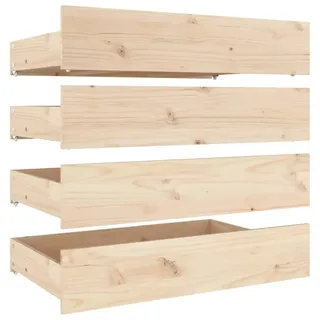 vidaXL 4x Bettschublade Bettkasten Bettschubkasten Schubkasten Unterbettschublade Bettschubladen Schublade Schlafzimmer Massivholz Kiefer