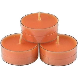 nk Candles 20 dänische Teelichter farbig durchgefärbt ohne Duft (hell-orange)