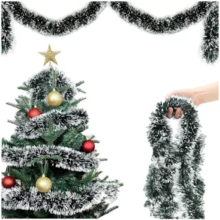 Weihnachtsgirlande Tannengirlande Künstlich Girlande Weihnachten, 5m 10m Weihnachtsbaum Girlande, Weihnachtsdeko Tannengirlande Hängende Dekoration für Haus Treppen Kamin Innen Außen (10M)