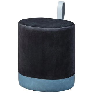 ebuy24 Pouf Osana Fusshocker, Hocker schwarz und blau.