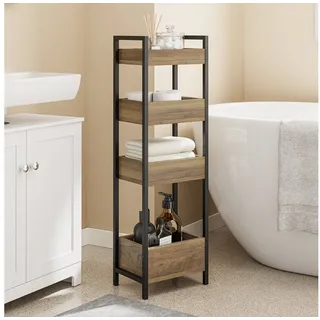 SoBuy Badregal Standregal mit 3 Ablagefächern Badezimmerschrank Nischenregal 28x90x20cm FRG226-H-F (20 x 28 x 90 cm)