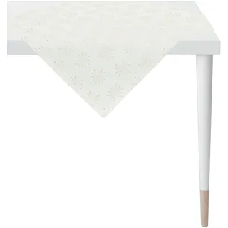 Mitteldecke APELT "6302 CHRISTMAS GLAM, Weihnachtsdeko, Weihnachten", beige (natur, goldfarben), B:85cm L:85cm, Polyacryl, Polyester, Viskose, Tischdecken, Mitteldecke, Lurex-Jacquardgewebe