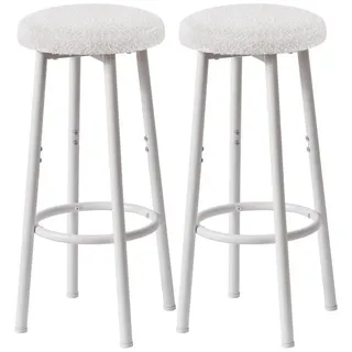 LuxusKollektion Barhocker Barhocker Küchenhocker 67cm Metallgestell ohne Lehne 2 Weiß weiß