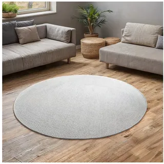 OTTO home Wollteppich Woolscape 1, rund, Höhe: 10 mm, Wendeteppich, handgewebte Qualität, Uni, 90% Wolle, Wohnzimmer beige Ø 200 cm x 200 cm x 200 cm x 10 mm