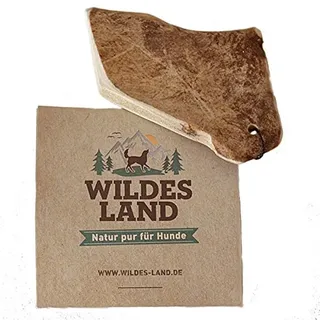 Wildes Land - Hirschgeweih Schaufel - S - Natürlich abgeworfenes Geweih - Reines Naturprodukt ohne Zusätze - Geruchslos, splittert Nicht - Unterstützt die Zahnreinigung - Geweihkausnack