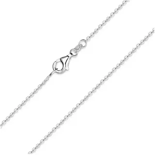 Materia Silberkette Damen Ankerkette Silber fein 1,2mm 40-80cm K30, 925 Sterling Silber silberfarben 50 cm
