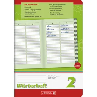 Brunnen Schulheft Wörterheft Lineatur 2 liniert DIN A5 ohne Rand, 16 Blatt, 1 St.