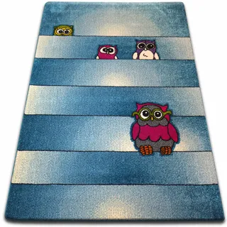 Teppich Kids Eulen Blau C412 Blue 140x190 Cm