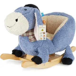 Bieco Plüsch Schaukeltier Esel | Kinder Schaukelstuhl mit Sicherheitsgurt | | Schaukel Kleinkind | Zimmer | Baby Schaukelwippe ab 9 Monate | Schaukelpferd Holz