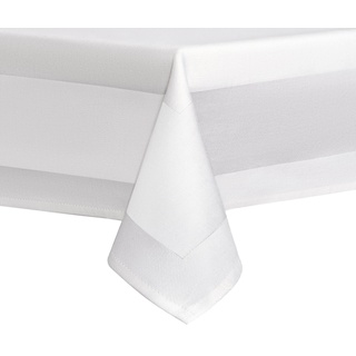 Damast Tischdecke aus 100% Baumwolle Gastro Edition Weiß Eckig 80 x 80 cm Feinste Vollzwirn Qualität aus hochwertigem Ringgarn