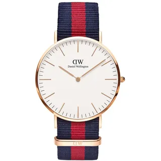 Daniel Wellington Herren-Uhren Analog Quarz One Size, Blau/rot 32002500
