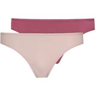 SNOCKS Damen Tanga aus Bio-Baumwolle 2er Pack - natur|rot
