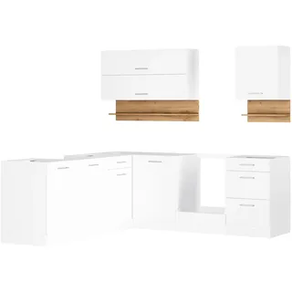 kochstation Winkelküche L-Form 220 cm weiß
