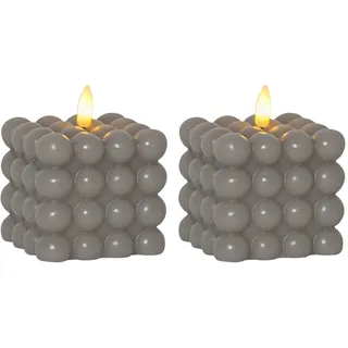 Star Trading Star Trading, LED Kerzen mit Timerfunktion | LED Kerzen flackernde Flamme Bubble Ker (2 x) | 2 Jahre Gewährleistung mind. 14 Tage Rückgaberecht | Silber | n.a.