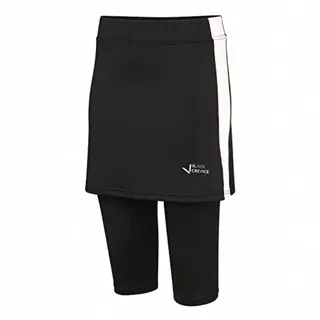Black Crevice Damen Fitnesshose mit Rock I Sport Leggins mit Rock aus 92% PES & 8% Spandex I figurbetonte Hose mit Rock I Leggings mit Tennisrock für Sport, Wandern UVM I Leggingsrock - 40