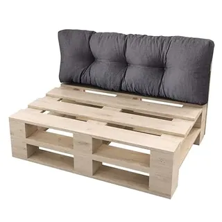 sunnypillow Palettenkissen für Gartenmöbel, Rückenkissen 120x40cm Anthrazit | Rückenpolster für Bett und Sofa, Palettenpolster für Palettenmöbel, Gesteppte Gartenkissen, Rückenlehne, Kissen
