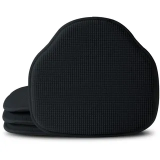 Shinnwa Windsor Stuhlkissen Schwarz Sitzkissen für Küchenstühle Bauernhaus rutschfeste Stuhlpolster für Esszimmerstühle mit Schaumstoffpolsterung und Strukturiertem Bezug, 4er-Set (17,5 x 15,5 Zoll)