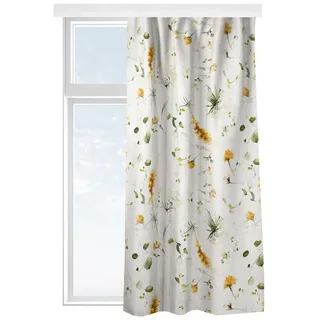Bilderdepot24 Vorhang Gardine Modern Natur Wildblumen Aquarell Muster Beige Türvorhang (1 St), Multifunktionsband, blickdicht, Samt, Schiebegardinen Schlafzimmer Wohnzimmer Schiebevorhang beige 130 cm x 300 cm
