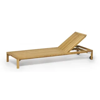 Weishäupl New Hampton Sonnenliege mit Rollen Teak Massivholz - Braun