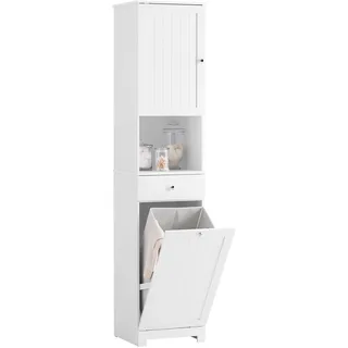 SoBuy BZR216 Hochschrank 40 x 180 x 38 cm Weiß MDF, Spanplatte
